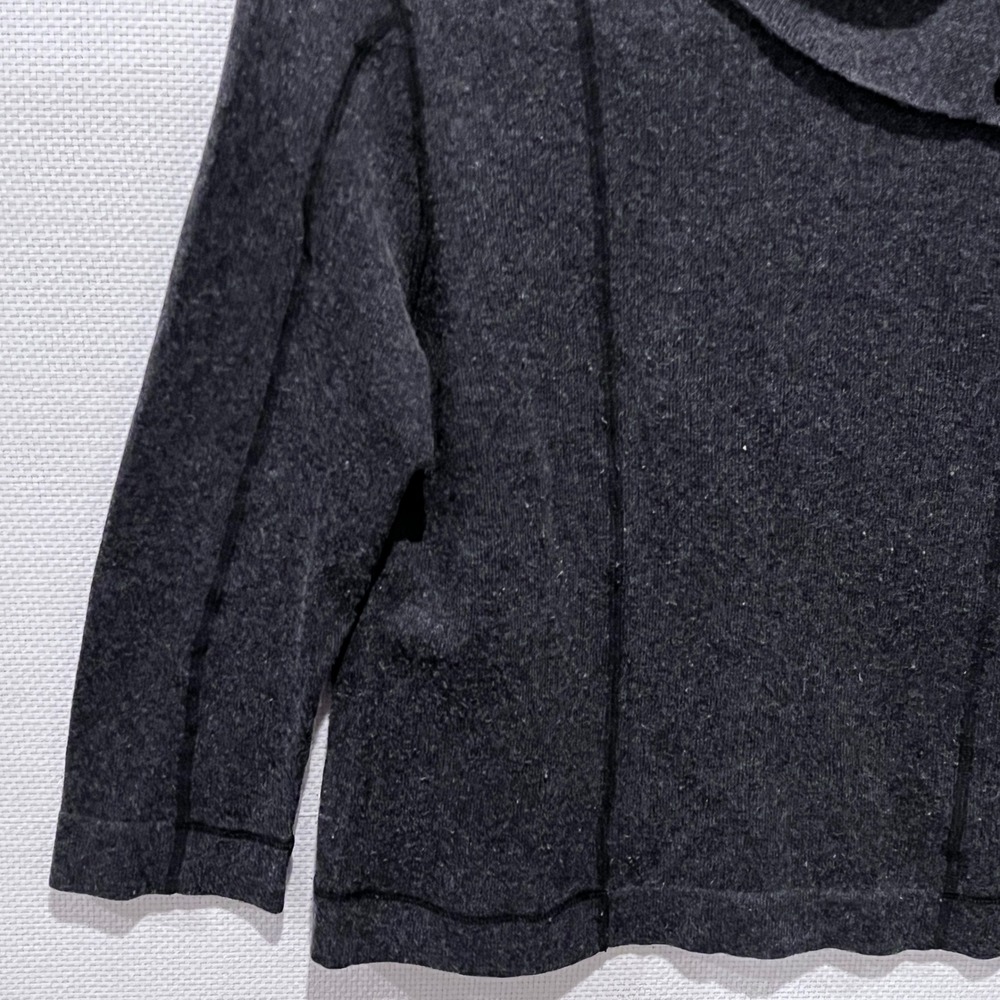 CARLISLE Charcoal Gray Silk Cashmere Blend Mock Neck Sweater Top Size L - Picture 3 of 7